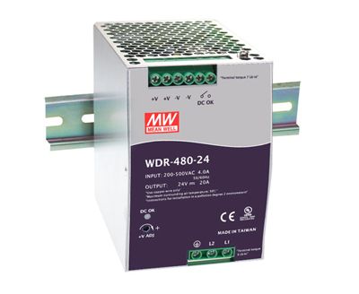 Alimentation Rail DIN Mean Well NDR-480-24 - 24V DC 20A - Industriel