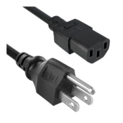 picture showing a three prong 5-15P Nema plug and a C13 connector