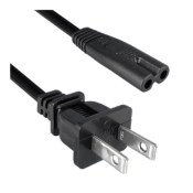 picture showing a two prong 1-15P Nema plug and a C7 connector