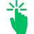 green finger pointing, select icon